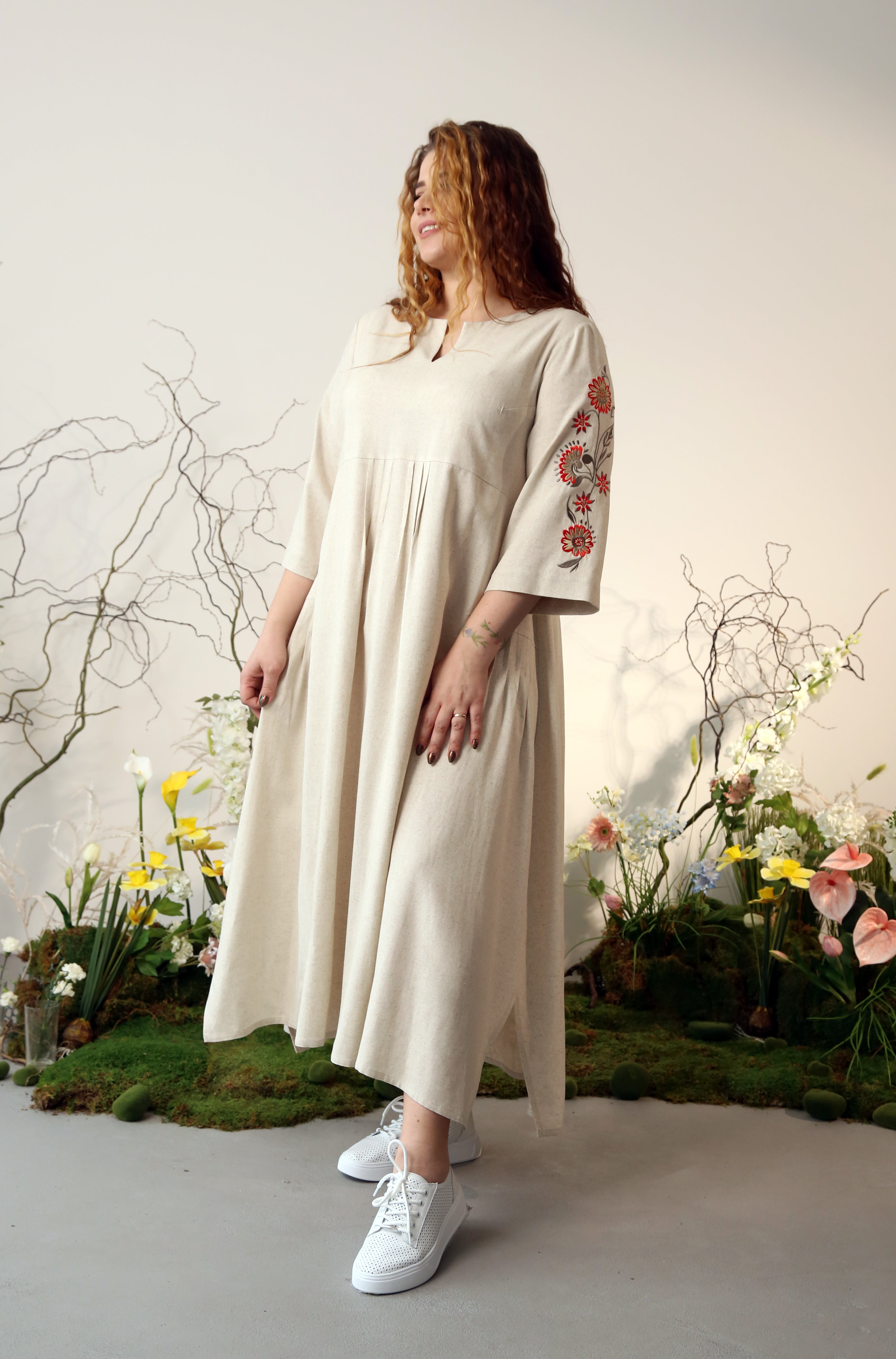 Boho Linen Maxi Dress