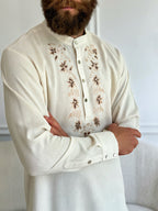Plus size Men’s Linen Embroidered Shirt