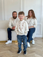 Natural Beige Boys Shirt with Ethnic Embroidery