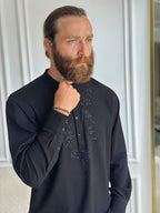 Black Long Sleeve Plus Size Men’s Shirt