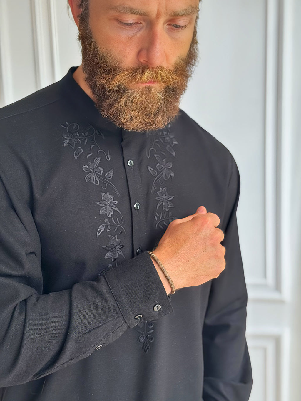 Black Long Sleeve Plus Size Men’s Shirt