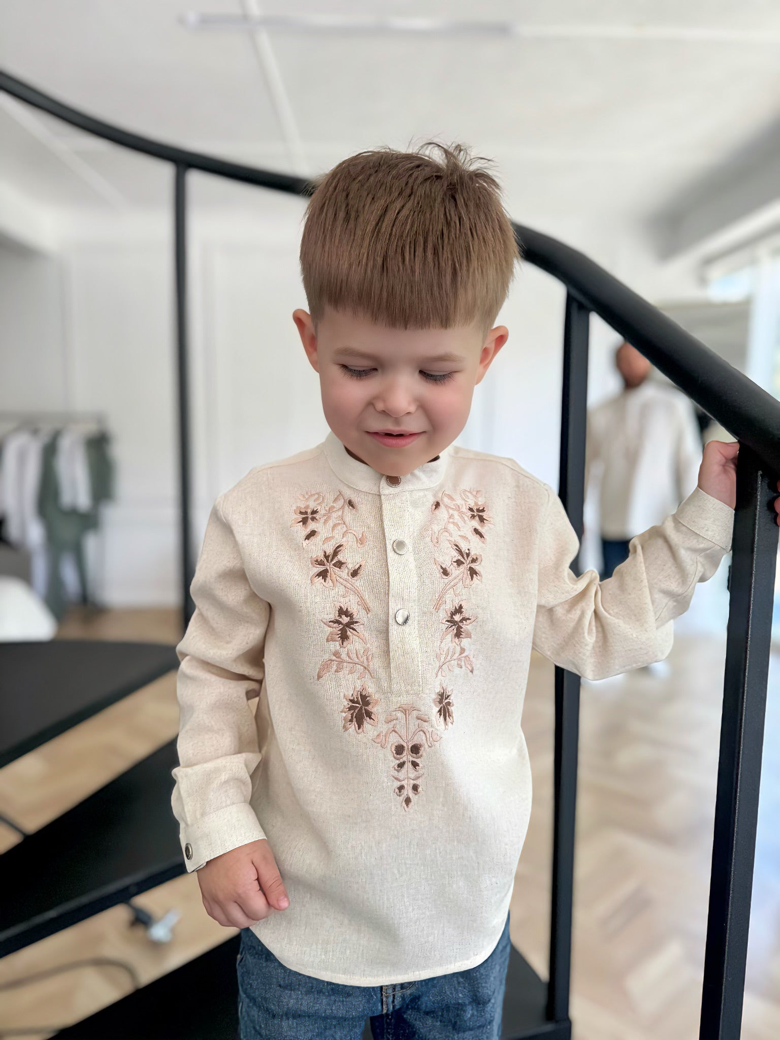 Green Boys Shirt for Family Look Matching Outfits