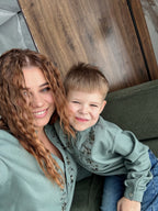 Green Boys Shirt for Family Look Matching Outfits