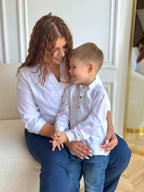 Boys Family Look Shirt with Tonal Embroidery